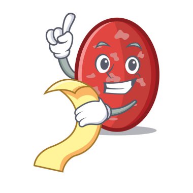 Menü salam maskot karikatür tarzı ile