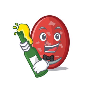 Bira salam maskot karikatür tarzı ile