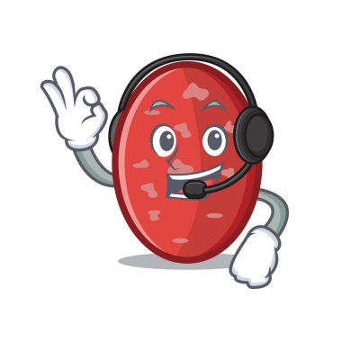 Kulaklık salam maskot karikatür tarzı ile