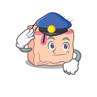 Polis karakter karikatür tarzı cilt