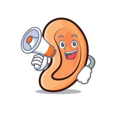 Megafon kulak karakter karikatür tarzı ile
