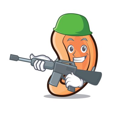 Ordu kulak karakter karikatür tarzı