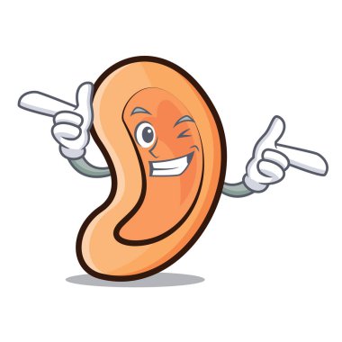 Kulak karakter karikatür tarzı wink