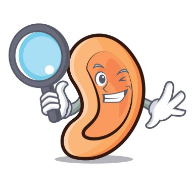 Dedektif kulak karakter karikatür tarzı