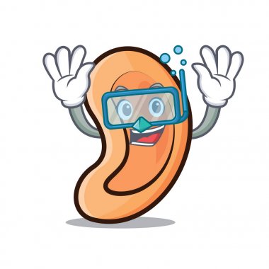 Dalış kulak karakter karikatür tarzı