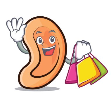 Kulak karakter karikatür tarzı alışveriş