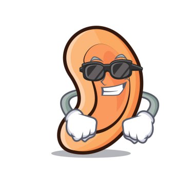 Süper cool kulak karakter karikatür tarzı