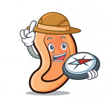 Explorer kulak maskot karikatür tarzı