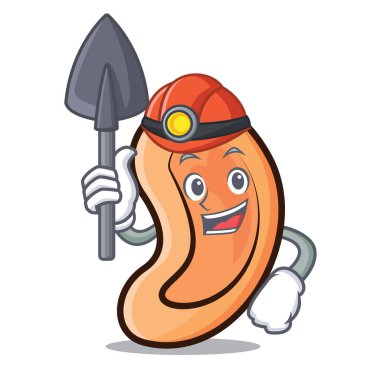 Madenci kulak maskot karikatür tarzı