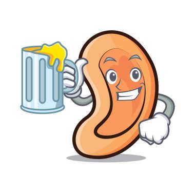 Suyu kulak maskot karikatür tarzı ile