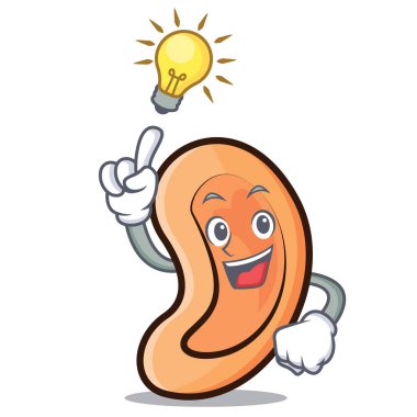 Bir fikir kulak maskot karikatür tarzı var