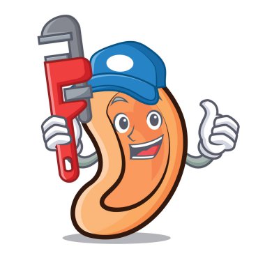 Tesisatçı kulak maskot karikatür tarzı