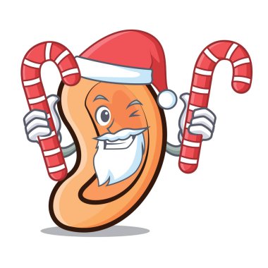 Santa şeker kulak maskot karikatür tarzı ile
