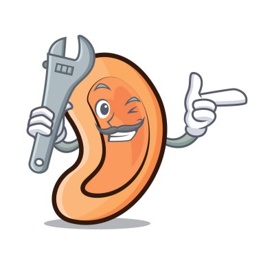 Mekanik kulak maskot karikatür tarzı