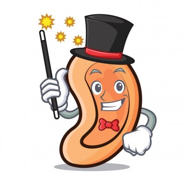 Sihirbaz kulak maskot karikatür tarzı