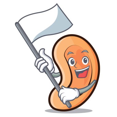 Bayrak kulak maskot karikatür tarzı ile