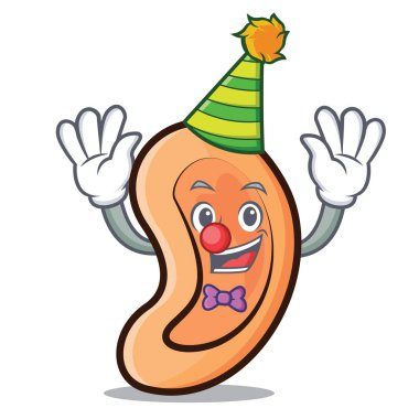 Palyaço kulak maskot karikatür tarzı