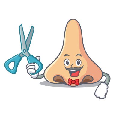 Burun karakter karikatür tarzı berber berber