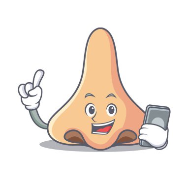 Telefon burun karakter karikatür tarzı ile