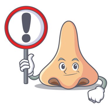 İşareti burun karakter karikatür tarzı ile