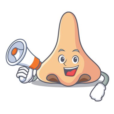 Megafon burun karakter karikatür tarzı ile