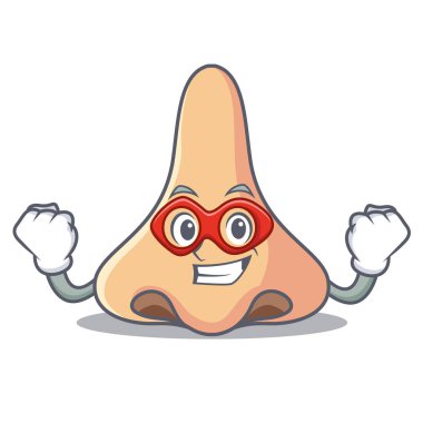 Süper kahraman burun karakter karikatür tarzı