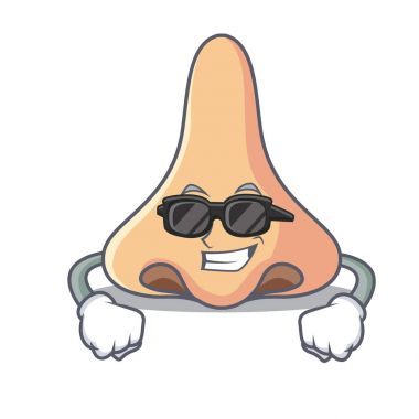 Süper cool burun karakter karikatür tarzı