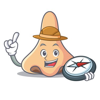 Explorer burun maskot karikatür tarzı