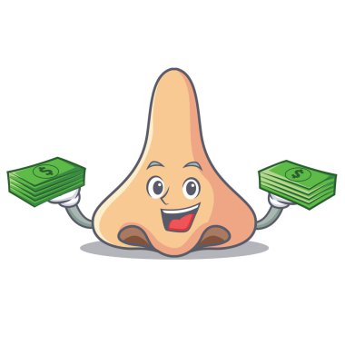 Para burun maskot karikatür tarzı ile