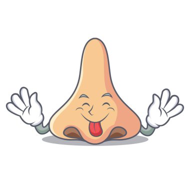 Burun maskot karikatür tarzı dil