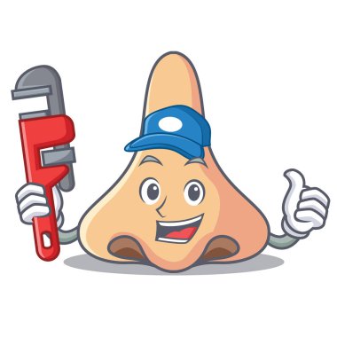 Tesisatçı burun maskot karikatür tarzı