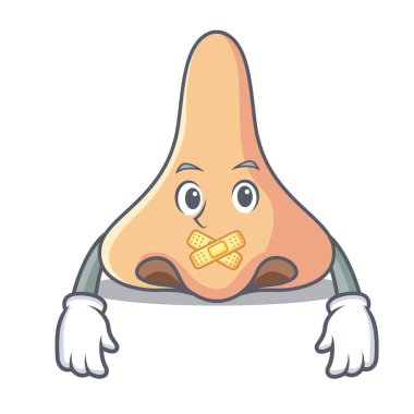 Sessiz burun maskot karikatür tarzı