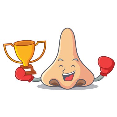 Boks burun maskot karikatür tarzı