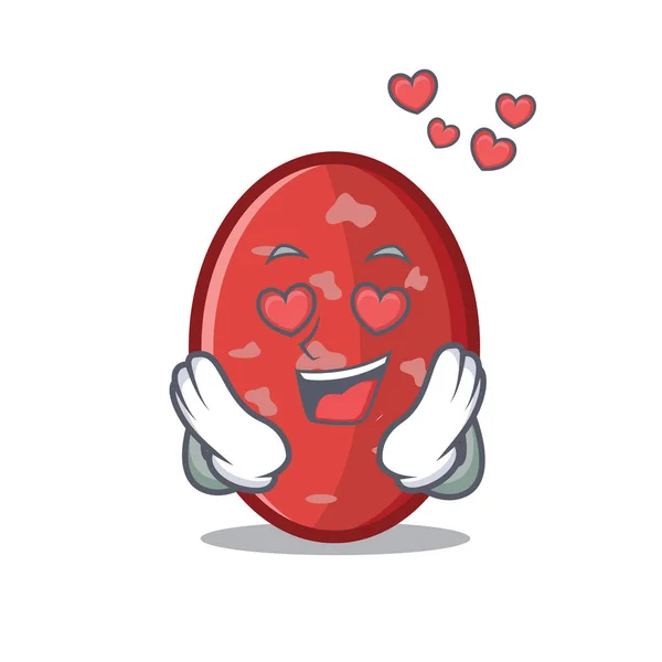 Dans l'amour style de mascotte de salami — Image vectorielle