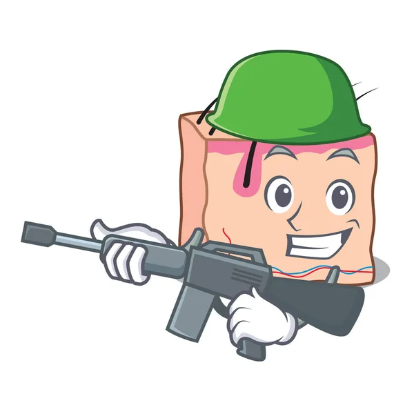 Stile cartone animato personaggio pelle dell'esercito — Vettoriale Stock