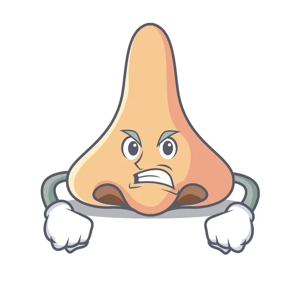 Enfadado nariz mascota de dibujos animados estilo — Vector de stock