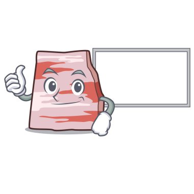 Başparmak yukarıya kurulu domuz domuz yağı karakter karikatür ile