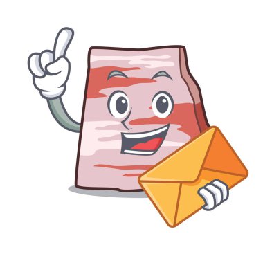 Zarf domuz ile karakter karikatür domuz yağı