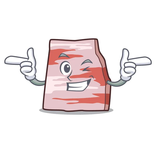 Occhiolino lardo di maiale personaggio cartone animato — Vettoriale Stock