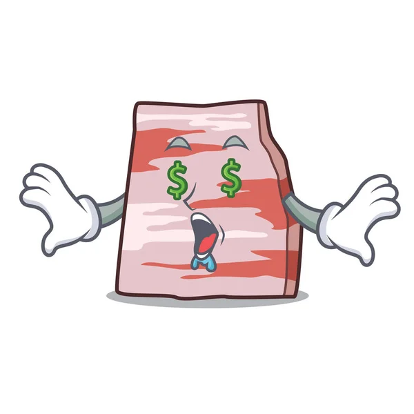 Dinheiro olho porco banha mascote desenhos animados — Vetor de Stock