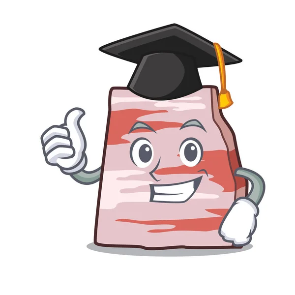 Graduation pork lard character cartoon — Stock Illustration Graduation pork lard character cartoon Stock Vector