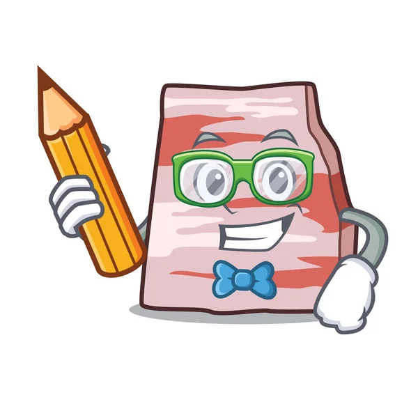 Student pork lard character cartoon — Stock Illustration Student pork lard character cartoon Vector Graphics
