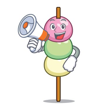 Megafon dango karakter karikatür tarzı ile