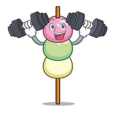 Fitness dango karakter karikatür tarzı