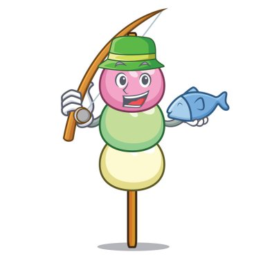 Balık tutma dango maskot karikatür tarzı
