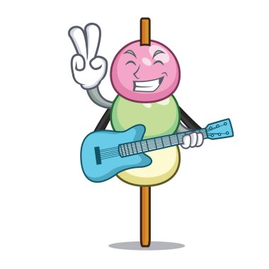 Gitar dango maskot karikatür tarzı ile