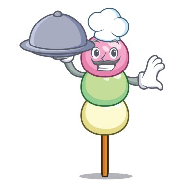 Şef gıda dango maskot karikatür tarzı ile