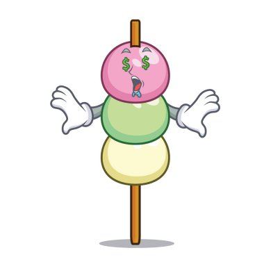 Para göz dango maskot karikatür tarzı