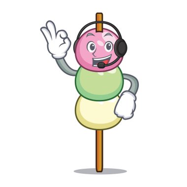 Kulaklık dango maskot karikatür tarzı ile