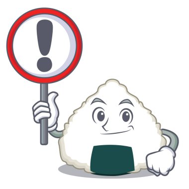 Onigiri karakter karikatür tarzı işaretiyle